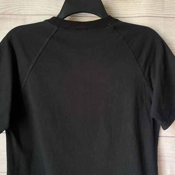 Vintage Levi Black T Shirt with Two Horse Logo Patch and Embroidery Size Medium - Picture 5 of 14